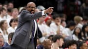 Indiana Hoosiers head coach Mike Woodson calls a play during the second half against the Ohio State Buckeyes at Value City Arena.