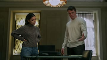 The Night Agent. (L to R) Luciane Buchanan as Rose Larkin, Gabriel Basso as Peter Sutherland in episode 204 of The Night Agent