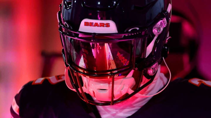 Dec 20, 2025; Chicago, Illinois, USA; Chicago Bears wide receiver DJ Moore (2) takes the field before the game against the Green Bay Packers at Soldier Field. Mandatory Credit: Mike Dinovo-Imagn Images