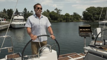 Fubar. Arnold Schwarzenegger as Luke Brunner in episode 104 of Fubar. Cr. Christos Kalohoridis/Netflix © 2023
