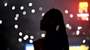 Dec 5, 2025; Detroit, Michigan, USA;  Detroit Pistons forward Isaiah Stewart (28) waits for his teammates at midcourse during pregame introductions before their game against the  Portland Trail Blazers at Little Caesars Arena. Mandatory Credit: Lon Horwedel-Imagn Images