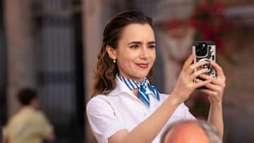 Emily in Paris. Lily Collins as Emily in episode 410 of Emily in Paris. Cr. Giulia Parmigiani/Netflix © 2024