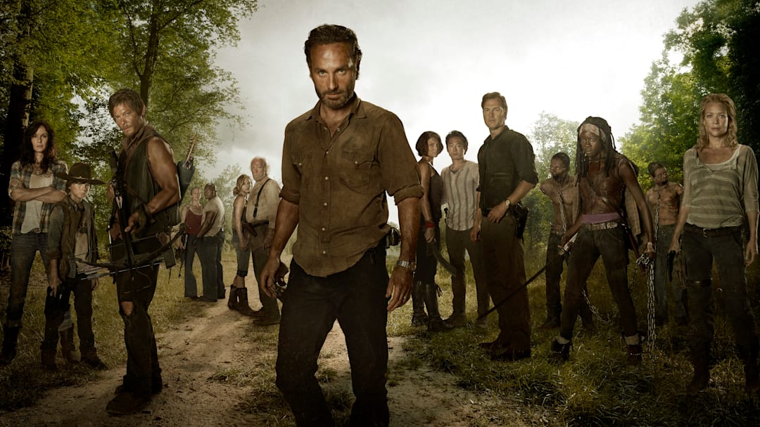 (L to R) Lori Grimes (Sarah Wayne Callies); Carl Grimes (Chandler Riggs); Daryl Dixon (Norman Reedus); Carol (Melissa Suzanne McBride); T-Dog (Robert 'IronE' Singleton); Beth Greene (Emily Kinney); Hershel Greene (Scott Wilson); Rick Grimes (Andrew Lincoln); Maggie Greene (Lauren Cohan); Glenn (Steven Yeun); The Governor (David Morrissey); Michonne (Danai Gurira) and Andrea (Laurie Holden) - The Walking Dead - Season 3, Gallery - Photo Credit: Frank Ockenfels/AMC