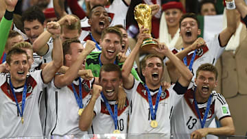 Die deutsche Nationalmannschaft feiert den WM-Titel