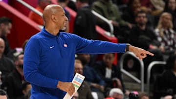 Dec 11, 2023; Detroit, Michigan, USA;  Detroit Pistons head coach Monty Williams gives instructions