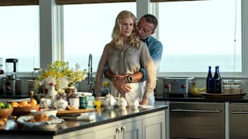 The Perfect Couple. (L to R) Nicole Kidman as Greer Winbury, Liev Schreiber as Tag Winbury in episode 101 of The Perfect Couple. Cr. Seacia Pavao/Netflix © 2024