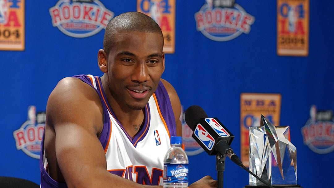 Phoenix Suns power forward Amar'e Stoudemire won the NBA's Rookie of the Year Award for the 2002-03 season. Phoenix Suns power forward Amar'e Stoudemire won the NBA's Rookie of the Year Award for the 2002-03 season.