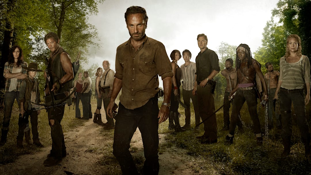 (L to R) Lori Grimes (Sarah Wayne Callies); Carl Grimes (Chandler Riggs); Daryl Dixon (Norman Reedus); Carol (Melissa Suzanne McBride); T-Dog (Robert 'IronE' Singleton); Beth Greene (Emily Kinney); Hershel Greene (Scott Wilson); Rick Grimes (Andrew Lincoln); Maggie Greene (Lauren Cohan); Glenn (Steven Yeun); The Governor (David Morrissey); Michonne (Danai Gurira) and Andrea (Laurie Holden) - The Walking Dead - Season 3, Gallery - Photo Credit: Frank Ockenfels/AMC
