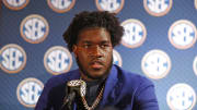 Alabama OL Tyler Booker at SEC Media Days