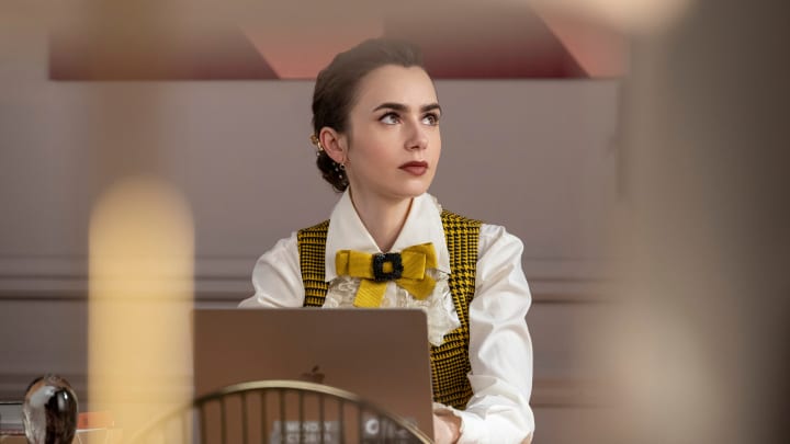 Emily in Paris. Lily Collins as Emily in episode 404 of Emily in Paris. Cr. Stephanie Branchu/Netflix © 2024