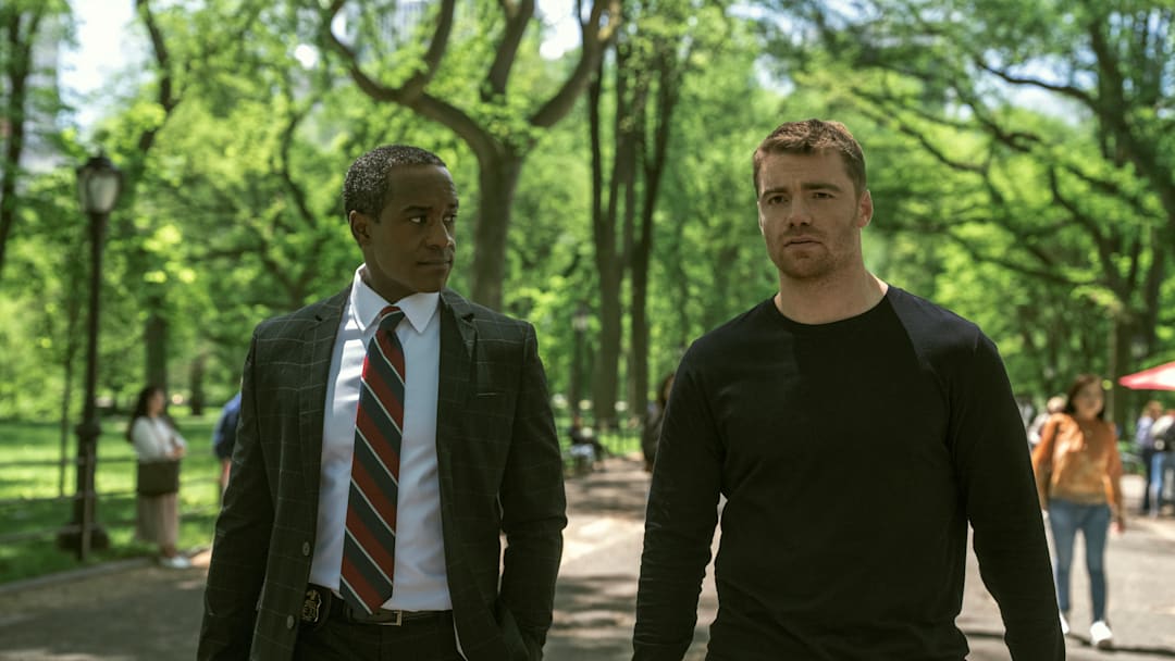 The Night Agent. (L to R) Albert Jones as Deputy Director Aiden Mosley, Gabriel Basso as Peter Sutherland in episode 310 of The Night Agent. Cr. Christopher Saunders/Netflix © 2026 The Night Agent. (L to R) Albert Jones as Deputy Director Aiden Mosley, Gabriel Basso as Peter Sutherland in episode 310 of The Night Agent. Cr. Christopher Saunders/Netflix © 2026