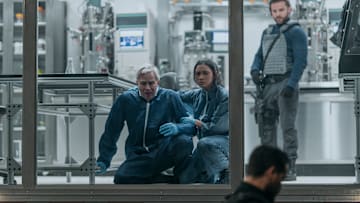 The Night Agent. (L to R) Jay Karnes as Dr. Wilfred Cole, Luciane Buchanan as Rose Larkin in episode 209 of The Night Agent. Cr. Christopher Saunders/Netflix © 2024