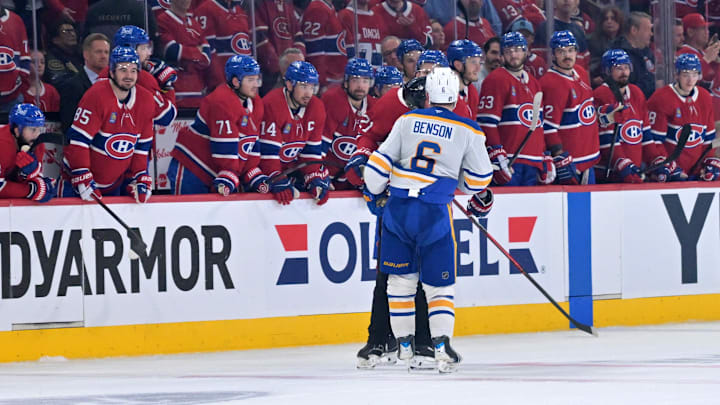 Buffalo Sabres winger Zach Benson vs. the Montreal Canadiens
