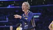 Aug 5, 2025: Fever guard Sophie Cunningham reacts to the inappropriate incident.
