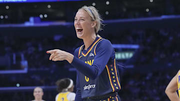 Aug 5, 2025: Fever guard Sophie Cunningham reacts to the inappropriate incident.