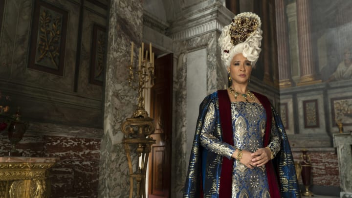 Bridgerton. Golda Rosheuvel as Queen Charlotte in episode 308 of Bridgerton. Cr. Liam Daniel/Netflix © 2024