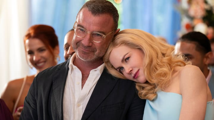 The Perfect Couple. (L to R) Liev Schreiber as Tag Winbury, Nicole Kidman as Greer Winbury in episode 101 of The Perfect Couple. Cr. Hilary Bronwyn Gayle/Netflix © 2024