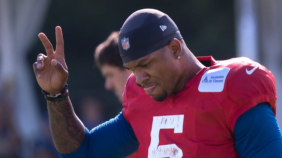 Anthony Richardson is currently embroiled in a battle for the Colts' starting quarterback job in 2025. | Kelly Wilkinson/IndyStar / USA TODAY NETWORK via Imagn Images