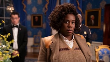 The Residence. (L to R) Dan Perrault as Colin Trask, Uzo Aduba as Cordelia Cupp, Isiah Whitlock Jr. as Larry Dokes in episode 102 of The Residence. Cr. Jessica Brooks/Netflix © 2024