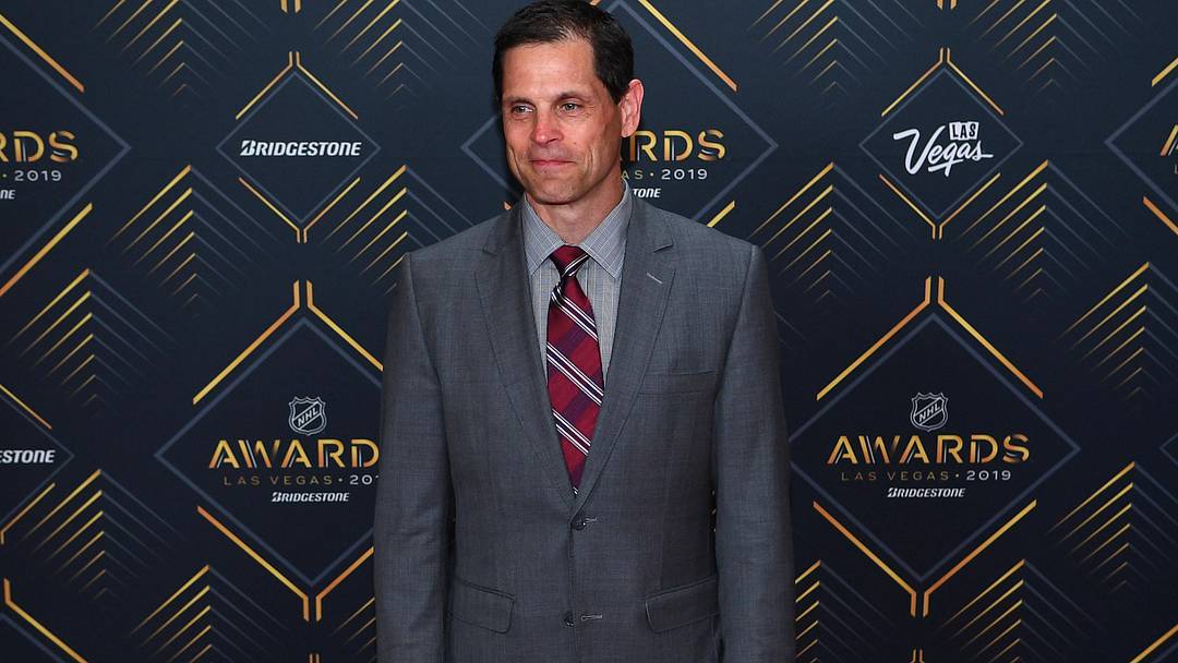 Jun 19, 2019; Las Vegas, NV, USA; Don Sweeney is pictured on the red carpet during the 2019 NHL Awards at Mandalay Bay. Mandatory Credit: Stephen R. Sylvanie-Imagn Images