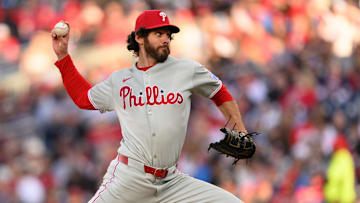 Mar 27, 2025; Washington, District of Columbia, USA; Philadelphia Phillies pitcher Jordan Romano (68) throws a pitch during the eighth inning against the Washington Nationals at Nationals Park.