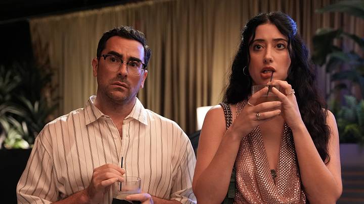 BIG MISTAKES. (L to R) Dan Levy as Nicky and Taylor Ortega as Morgan in Episode 107 of BIG MISTAKES