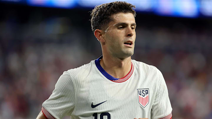 Sep 9, 2025; Columbus, Ohio, USA; US Men's National Team forward Christian Pulisic (10) looks on during the first half against Japan at Lower.com Field.