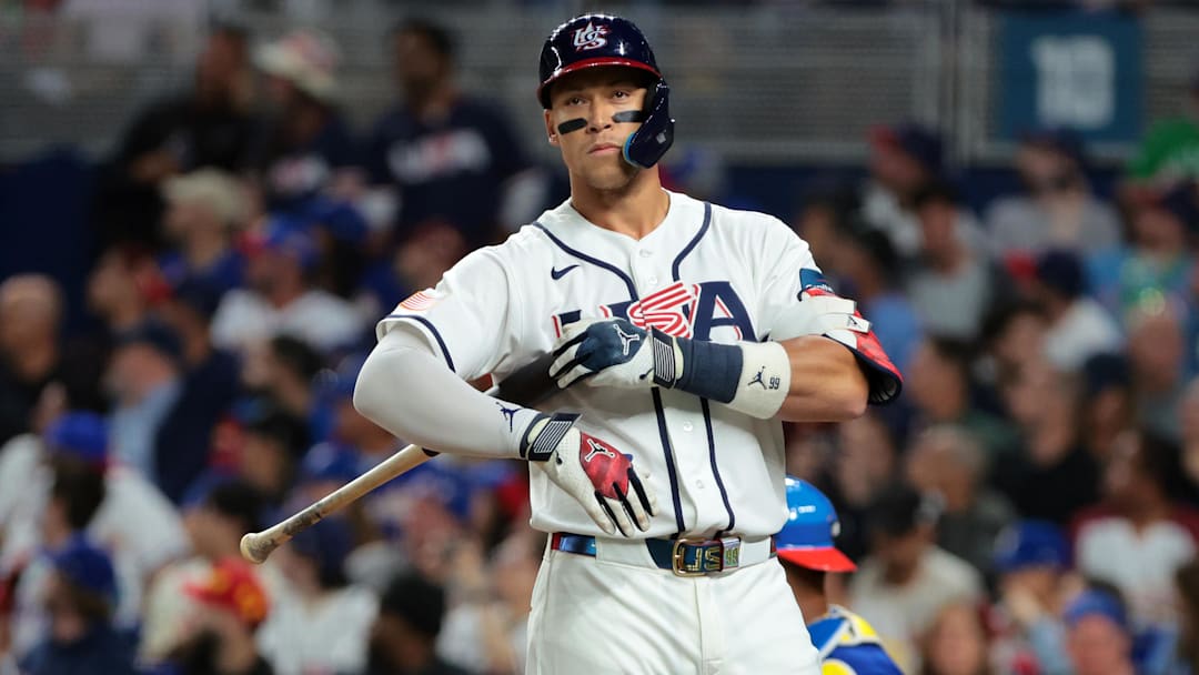 Aaron Judge struck out three times in Team USA’s loss to Venezuela. 