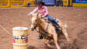 Hailey Kinsel competing on DM Sissy Hayday, Sister, at the 2025 NFR