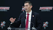 University of Louisville Athletics Director Josh Heird announced new Louisville basketball head coach Pat Kelsey at the Planet Fitness Kueber Center in Louisville, Ky. on March 28, 2024.