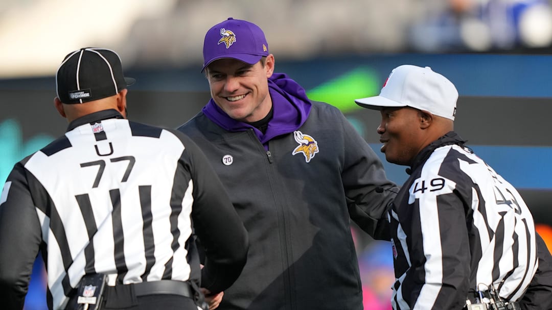 Dec 21, 2025; East Rutherford, New Jersey, USA; Minnesota Vikings head coach Kevin O'Connell before the game at MetLife Stadium. Mandatory Credit: Robert Deutsch-Imagn Images Dec 21, 2025; East Rutherford, New Jersey, USA; Minnesota Vikings head coach Kevin O'Connell before the game at MetLife Stadium. Mandatory Credit: Robert Deutsch-Imagn Images