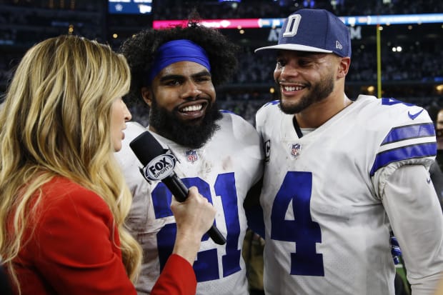 Erin Andrews, Ezekiel Elliott, Dak Prescott, Dallas Cowboys