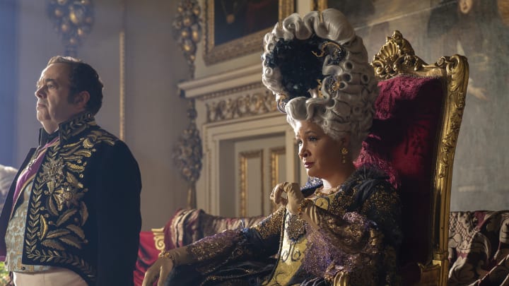 Hugh Sachs as Brimsley, Golda Rosheuvel as Queen Charlotte in episode 306 of Bridgerton
