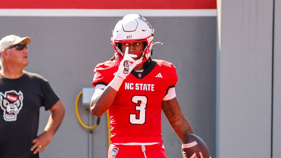 NC State Wolfpack running back Hollywood Smothers (3) celebrates a touchdown during the first half of the game against Campbell Fighting Camels at Carter-Finley Stadium. NC State Wolfpack running back Hollywood Smothers (3) celebrates a touchdown during the first half of the game against Campbell Fighting Camels at Carter-Finley Stadium.