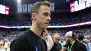 Duke basketball head coach Jon Scheyer versus UNC