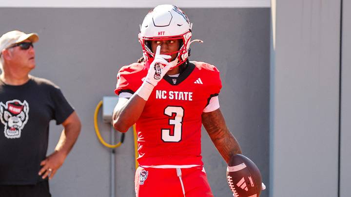 Oct 4, 2025; Raleigh, North Carolina, USA;  NC State Wolfpack running back Hollywood Smothers