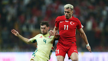 Ben Davies in action away to Turkey