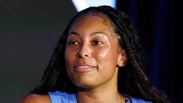 Senior guard Indya Nivar at the 2025 ACC Tipoff