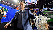 Apr 8, 2019; Minneapolis, MN, USA; Virginia Cavaliers head coach Tony Bennett celebrates with fans after beating the Texas Tech Red Raiders in the championship game of the 2019 men's Final Four at US Bank Stadium. 
