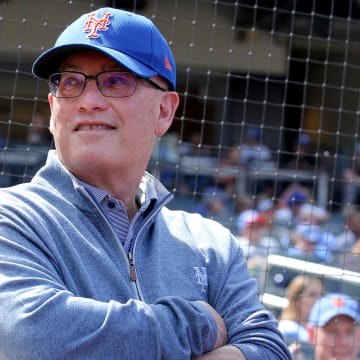 Sep 17, 2023; New York City, New York, USA; New York Mets owner Steve Cohen on the field before a game against the Cincinnati Reds at Citi Field. Mandatory Credit: Brad Penner-USA TODAY Sports