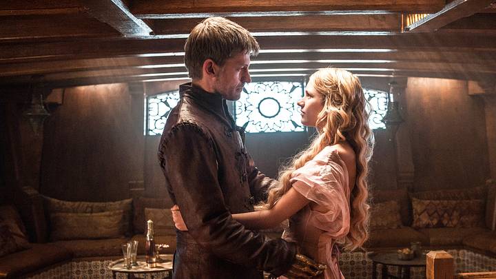 Nikolaj Coster-Waldau (Jaime Lannister) and Nell Tiger Free (Myrcella Baratheon) in Game of Thrones season 5 episode 10, "Mother's Mercy"