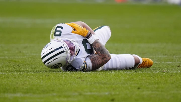 Christian Watson left Sunday's Packers game with a chest injury. Christian Watson left Sunday's Packers game with a chest injury.