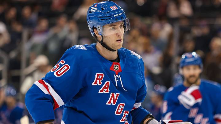 Apr 4, 2026; New York, New York, USA; New York Rangers left wing Will Cuylle (50) skates against the Detroit Red Wings during the second period at Madison Square Garden. Mandatory Credit: Danny Wild-Imagn Images Apr 4, 2026; New York, New York, USA; New York Rangers left wing Will Cuylle (50) skates against the Detroit Red Wings during the second period at Madison Square Garden. Mandatory Credit: Danny Wild-Imagn Images