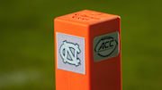 Sep 12, 2015; Chapel Hill, NC, USA; A pylon marks the endzone with the North Carolina Tar Heels and ACC logo during the game against the North Carolina A&T Aggies at Kenan Memorial Stadium. The Tar Heels defeated North Carolina A&T Aggies 53-14. Mandatory Credit: Jeremy Brevard-Imagn Images