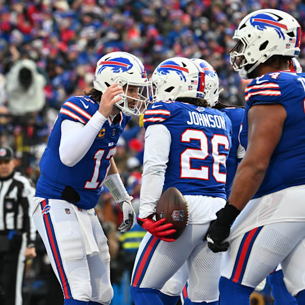 Ty Johnson and Josh Allen celly