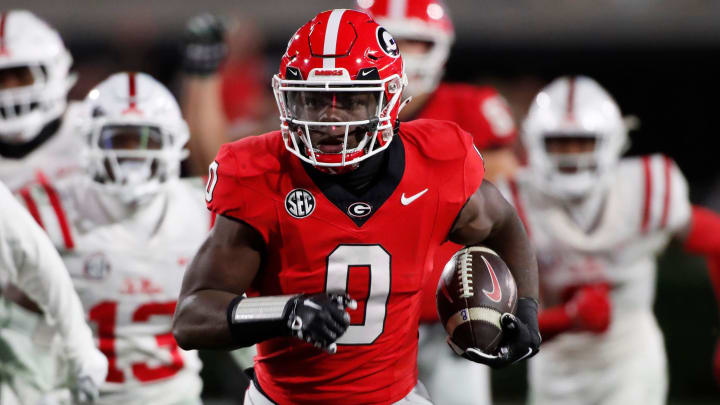 Georgia running back Roderick Robinson II (0)