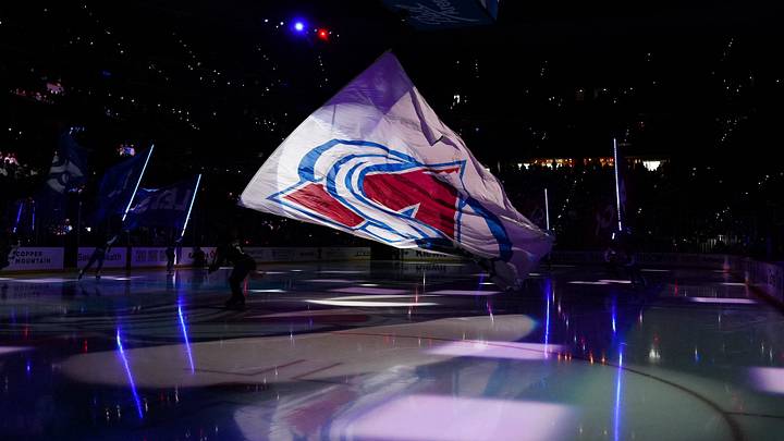 The Colorado Avalanche logo is seen on ice. Credit: Ron Chenoy-Imagn Images The Colorado Avalanche logo is seen on ice. Credit: Ron Chenoy-Imagn Images
