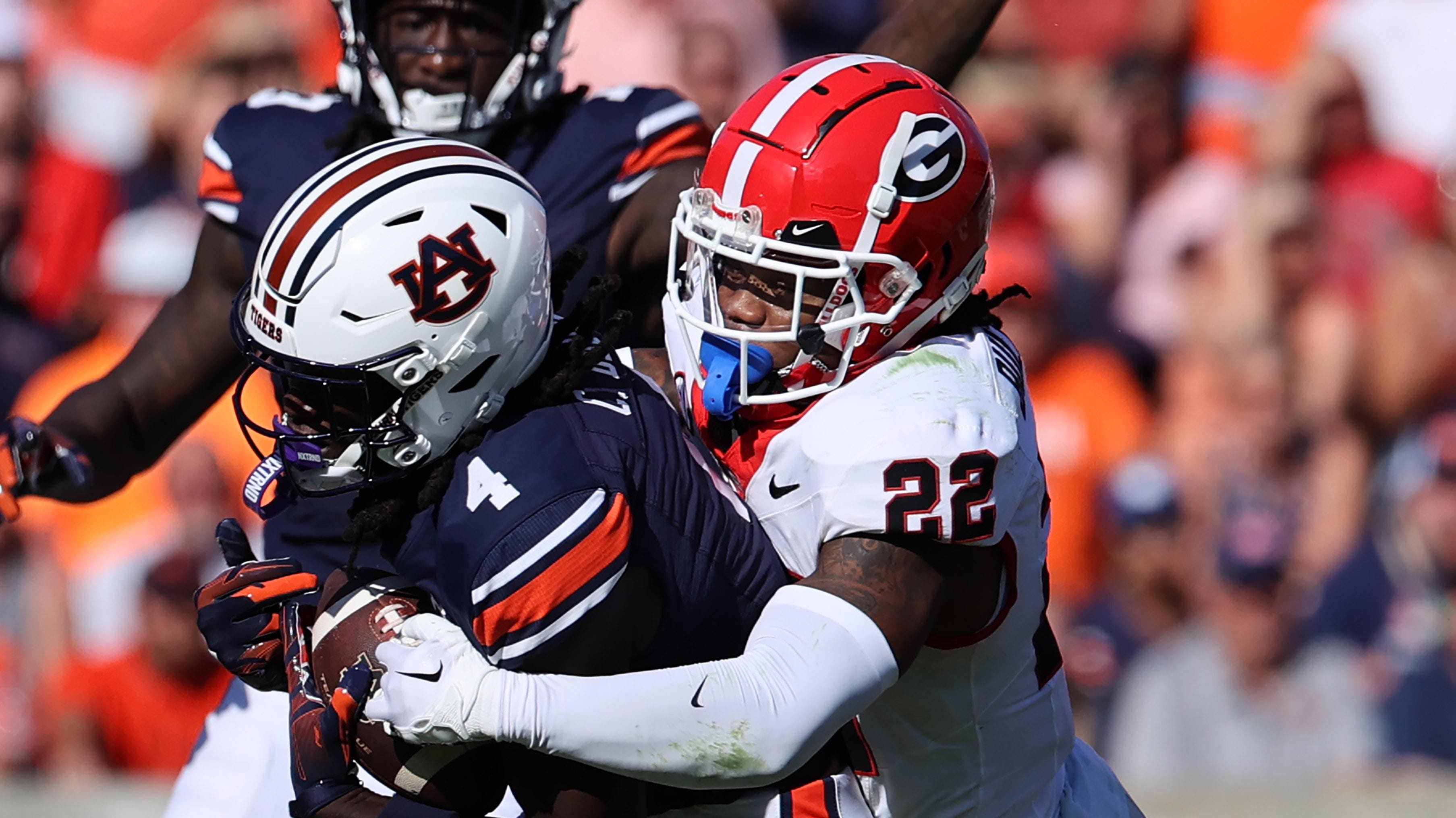 Sep 30, 2023; Auburn, Alabama, USA; Georgia Bulldogs defensive back Javon Bullard (22).