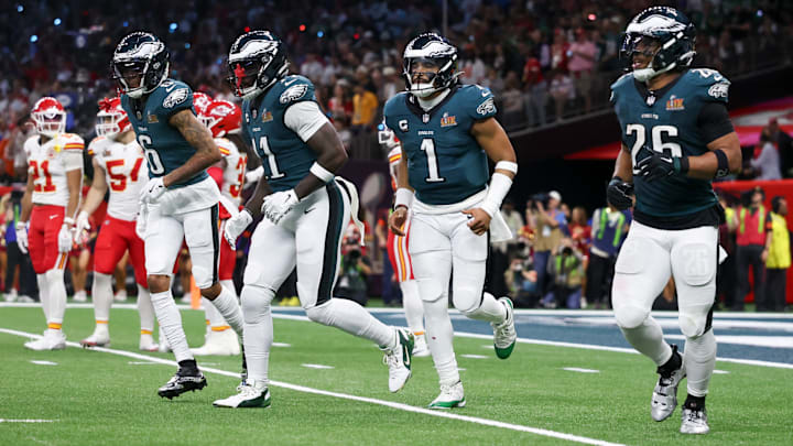 DeVonta Smith, A.J. Brown, Jalen Hurts, Saquon Barkley, Philadelphia Eagles