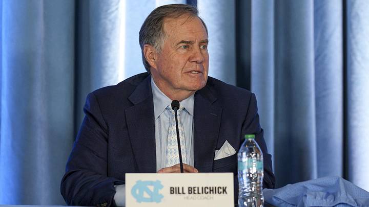 Dec 12, 2024; Chapel Hill, NC, USA;   North Carolina Tar Heels new head coach Bill Belichick speaks to those attending his hiring announcement  at Loudermilk Center for Excellence. Mandatory Credit: Jim Dedmon-Imagn Images